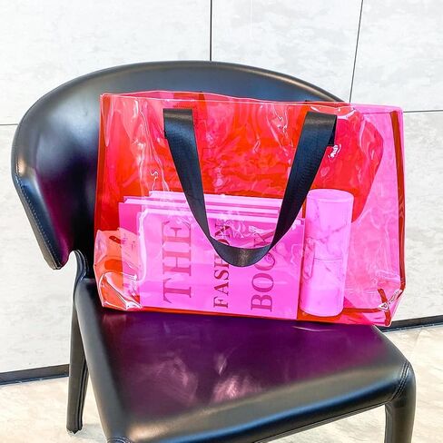 Large Clear Tote Bag-Versatile,Waterproof,Stain Resistant,Transparent Shoulder Tote Bag,Work Shoulder Tote Bag in Saudi Arabia