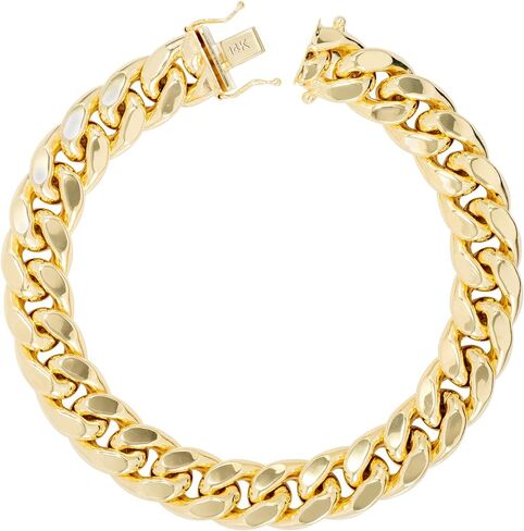 Nuragold 14k Yellow Gold 12.5mm Thick Miami Cuban Link Chain Bracelet, Mens Wide Jewelry Box Clasp 7.5" 8" 8.5" 9" in Saudi Arabia