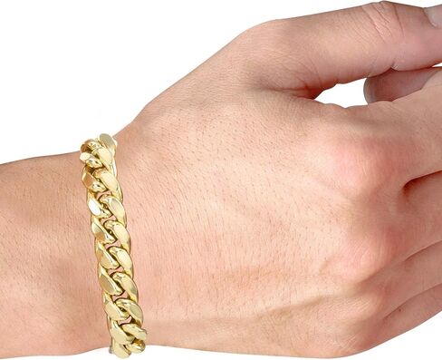 Nuragold 14k Yellow Gold 12.5mm Thick Miami Cuban Link Chain Bracelet, Mens Wide Jewelry Box Clasp 7.5" 8" 8.5" 9" in Saudi Arabia