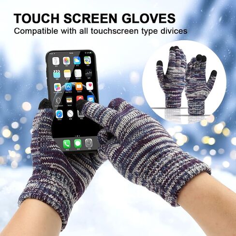 Best Mom Gifts, Winter Warm Beanie Hat Scarf and Touchscreen Gloves Set, Mothers Birthday Gifts for Mom from Daughter Son, Mothers Gifts in Saudi Arabia