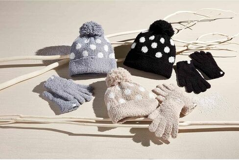 Mud Pie Women's Chenille Beanie and Gloves, Black, One Size in Saudi Arabia