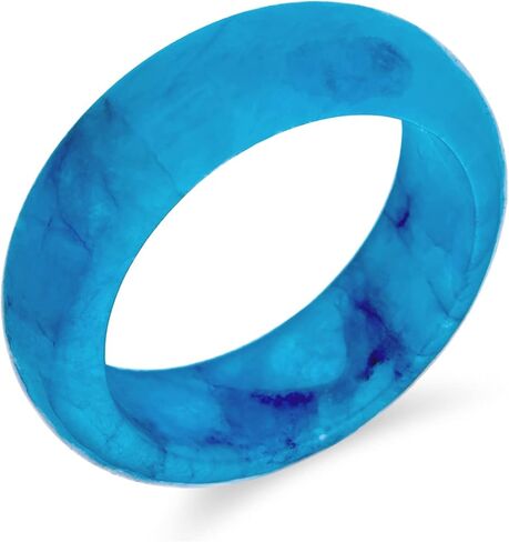 Bling Jewelry Simple Gemstone Eternity Stackable Dyed Colors Blue Pink golden Green Jade Band Ring For Women For Teen August Birthstone in Saudi Arabia