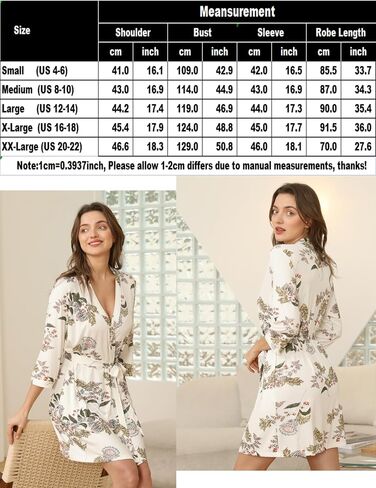 رداء كيمونو نسائي من Pjmlifecoco رداء حمام قصير خفيف الوزن ملابس نوم ناعمة مع جيوب S-XXL in Saudi Arabia