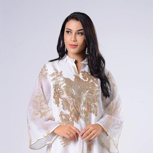 IMEKIS Women Muslim Abayas Applique Embroidery Long Sleeve Formal Dress Full Cover Islamic Dubai Robe Kaftan Prayer Clothes in Saudi Arabia