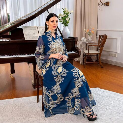 IMEKIS Women Muslim Abayas Applique Embroidery Long Sleeve Formal Dress Full Cover Islamic Dubai Robe Kaftan Prayer Clothes in Saudi Arabia
