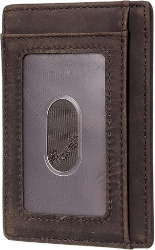 محفظة Travelambo ذات الجيب الأمامي البسيط من الجلد بتصميم نحيف وحجب RFID in Kuwait