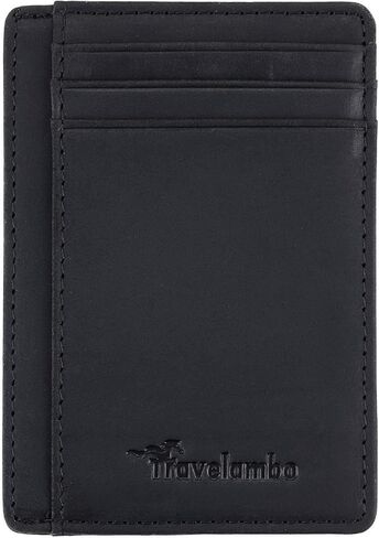 محفظة Travelambo ذات الجيب الأمامي البسيط من الجلد بتصميم نحيف وحجب RFID in Kuwait