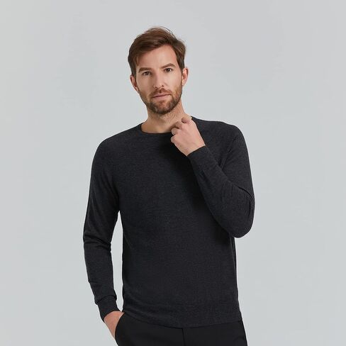 سترة GreenMount الرجالية 100% من الكشمير الصوفي راجلان بأكمام طويلة وفتحة رقبة دائرية لربيع وصيف in Kuwait