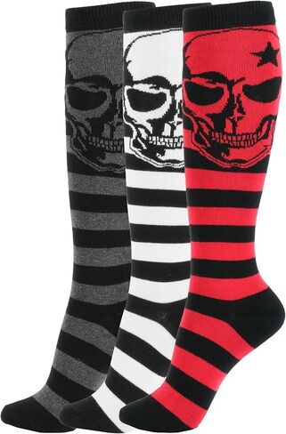 Women's Knee High Socks Skull Dot Heart Fashion Novelty Stocking Gift Funny For Teen Girl Cotton in Saudi Arabia