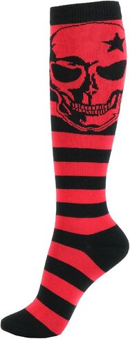 Women's Knee High Socks Skull Dot Heart Fashion Novelty Stocking Gift Funny For Teen Girl Cotton in Saudi Arabia