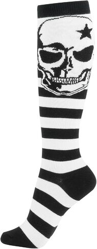 Women's Knee High Socks Skull Dot Heart Fashion Novelty Stocking Gift Funny For Teen Girl Cotton in Saudi Arabia