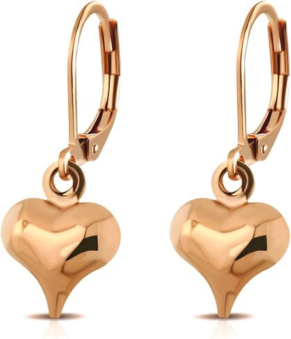555Jewelry أقراط على شكل قلب من الفولاذ المقاوم للصدأ للنساء - أقراط على شكل قلب، أقراط على شكل قلب متدلية على شكل قلب - 1.1 بوصة in Saudi Arabia