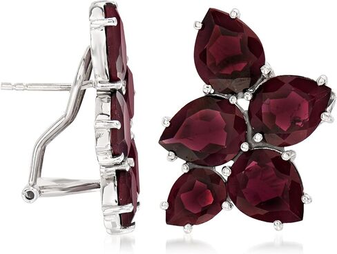 Ross-Simons 18.10 ct. t.w. Garnet Cluster Earrings in Sterling Silver in Saudi Arabia