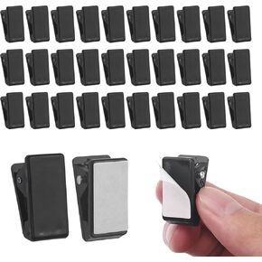 Adhesive Clips, Self Adhesive Clips, Self Adhesive Wall Clips, Durable, Black, Self Adhesive Clips for Posters, Photos, Tapestries (PACK-30)
