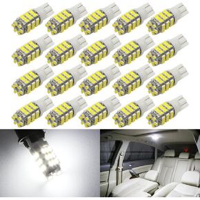 20 × T10 RV مقطورة 921 192 1206 42-SMD 12V سيارة احتياطية عكس لمبات LED 6000k سوبر وايت / 3500K أبيض دافئ. (20 قطعة أبيض دافئ-لوحة بيضاء).