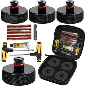 (2024 Newest) Mach E Lifting Jack Pads Jack Rubber Pad Stand Protects Compatible with 2021-2024 Mustang Mach-E Accessories (Protects Battery & Chassis),Come with Tire Repair Tools