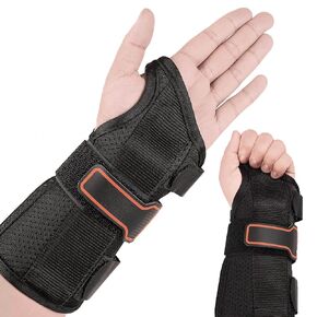 Wrist Brace for Carpal Tunnel, 2 Pack Adjustable Wrist Support with Splints, Compression Hand Brace for Pain Relief, Night Wrist for Men and Women, Left Hand(Medium)
