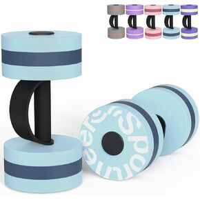 Water Weights Aquatic Exercise Dumbbells: Sportneer Pool Weights Dumbbells With Easy Handle Strip High Density EVA Foam Aqua Fitness Barbells Equipment Set of 2 for Water Aerobics Workouts Double Blue