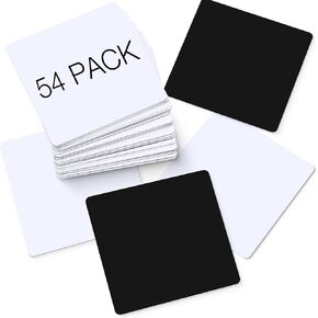 50 Pack Magnetic Blank Cards Magnets Dry Erase Whiteboard Magnetic Dry Erase Labels Magnetic Index Cards Multipurpose Erasable Magnetic Labels for Office, Education and Home Use (4 x 4 Inch)