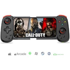 Koiiko وحدة تحكم ألعاب الهاتف لأجهزة iPhone/Android/PC/Switch، Play COD، Genshin، دعم البث على وحدة تحكم PS5/Xbox/PC، عصا التحكم اللاسلكية للألعاب السحابية، توربو/6 محاور جيروسكوبية/محرك مزدوج، ضوء أخضر
