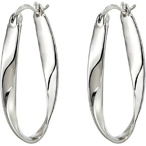 925 Sterling Silver Post Hoop Earrings For Women Mobius Strip Earring Fine Jewelry…