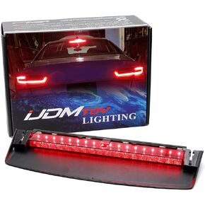 iJDMTOY OEM-Spec Red Lens Full LED Rear Windshield High Mount Third Brake Light Bar Assembly Compatible With 2008-2017 Audi A5 S5 2-Door Coupe