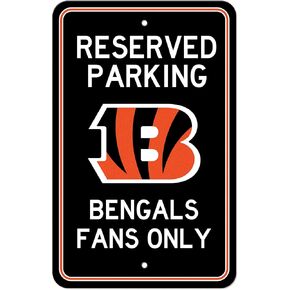 FANMATS NFL - Cincinnati Bengals Team Color Reserved Parking Sign Décor 18in. X 11.5in. Lightweight