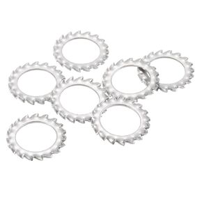 uxcell 40Pcs External Tooth Star Lock Washers, M2.5 304 Stainless Steel External Serrated Lock Washer for Mechanical Equipment Fasteners, Silver