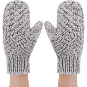 Ylucky Women Men Winter Knit Mitten Gloves Thermal Fleece Lined Mittens Full Finger Hand Warmer Cold Weather Gloves