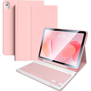 iPad 10th Generation Keyboard case, Suitable for 10.9-inch 2022, Magnetic Detachable BT Keyboard, with a Pen Holder and Split Protective case (Pink)
