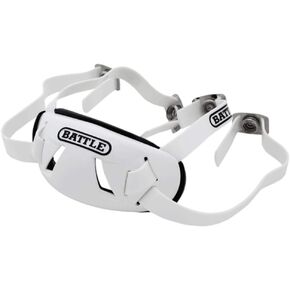 Battle Sports Shell Football Chin Strap - Durable Shell Provides Maximum Protection, Football Helmet Chin Strap with Reinforced Adjustable Strap for Fit - Youth, White