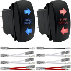 2Pcs Automatic Lock Rocker Switch Toggle On/Off/On 3 Position Waterproof DC 12V/20A 24V/10A 7Pin DPDT Blue LED Light, with Jumper Wires Set for Marine Boat Truck Car Caravan RV SUV ATV in Kuwait