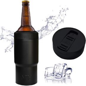 Master Holder 4-in-1 Stainless Steel Beer Can Holder - 470ml/16oz Anti-Fall Technology - Beer Cooler for Double Layer Vacuum Insulated Bottles and Cans - Blue Design