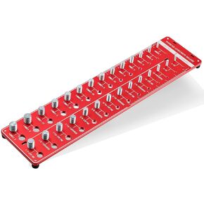 28 Thread Checker, Nut and Bolt Thread Checker, Bolt and Nut Identifier Gauge, 14 Metric and 14 Standard Sizes of Nut and Bolt Gauge with Inch and Centimeter Ruler, Aluminum