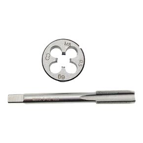 M8x0.5 Tap and Die Set RH Right Hand Machine Screw M8 x 0.5 Tap Die, M8 x 0.5 Metric Tap Threading Tool Machine M8x0.5 Thread Tap Round Die RH