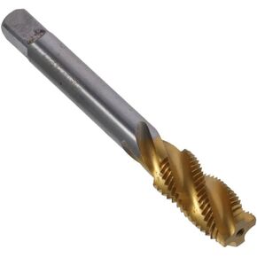 Spiral Flute Threading Tap, Metric HSS (High Speed Steel) Titanium Plated Machine Thread Screw Tap 4 Flutes Tapping Tool(M14X1.5)