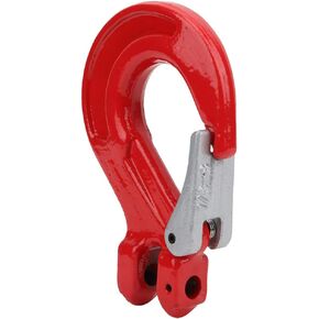 2 Ton Swivel Hook, Heavy Duty Alloy Steel Lifting Rigging Hook with Latch Hole Diameter Universal Crane Eye Sling Hoist Hoisting Chain Hooks Round Hook for Industry Ship Building Forklift Red 1.0cm