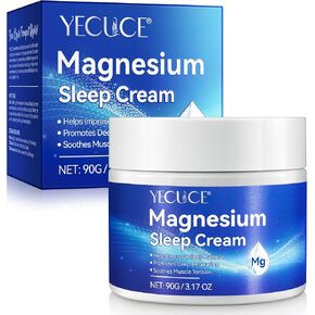 Magnesium Cream,Topical Magnesium Cream with Pure Zechstein Magnesium,Magnesium Lotion,Rich in Almond oil, Lavender, Vitamin E,Topical Magnesium Oil for Feet, 3.17 OZ