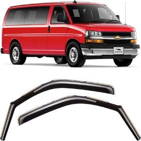 Voron Glass in-Channel Extra Durable Rain Guards for Ford F250 to F550 Super Duty 1999-2016 SuperCrew, Window Deflectors, Vent Window Visors, 4 Pieces - 200434