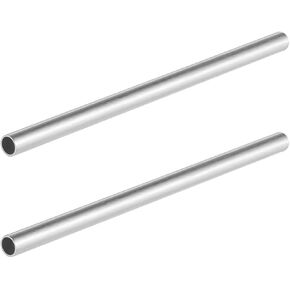 2pcs 6063 Aluminum Round Tube, 15mm OD 1mm Wall Thickness 300mm Length Metal Straight Pipe Tubing for DIY Crafts, Home Furnishing