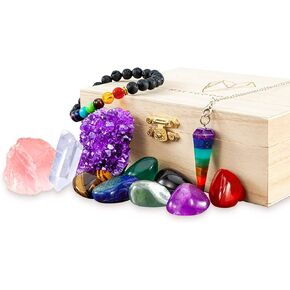 Premium Chakra Healing Crystals Kit,Natural 7 Chakra Stones,Natural Gem by Hand Sorting to Unlock Your Energy Center, Mother’s Day