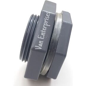 3/4" PRO Series PVC Bulkhead Fitting Adapter for Rain Barrels, Aquariums, Water Tanks, Ponds (1 Pack - 3/4")
