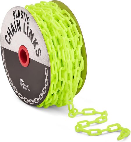 Stockroom Plus 100 Foot Neon Yellow Plastic Chain Safety Barrier for Crowd Control, Queue Line, Concerts, Parking (1.5-Inch Links) in Kuwait