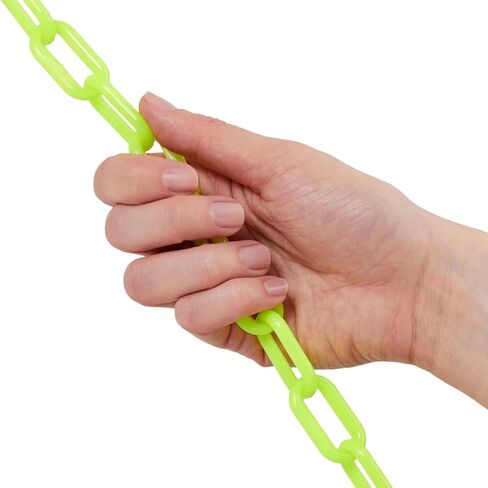 Stockroom Plus 100 Foot Neon Yellow Plastic Chain Safety Barrier for Crowd Control, Queue Line, Concerts, Parking (1.5-Inch Links) in Kuwait