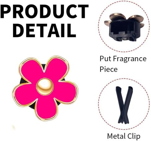 ديزي زهرة الهواء تنفيس كليب الهواء المعطر اكسسوارات السيارات لطيف زينة السيارة للنساء الفتيات (أبيض، أبيض، أبيض) in Kuwait