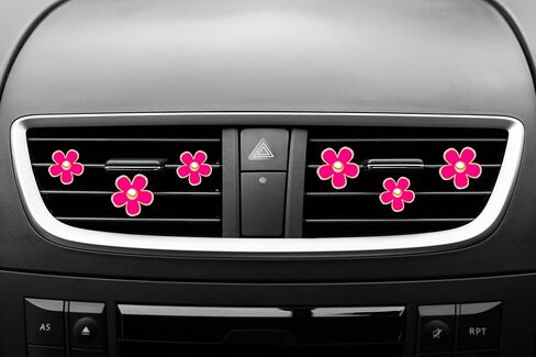 ديزي زهرة الهواء تنفيس كليب الهواء المعطر اكسسوارات السيارات لطيف زينة السيارة للنساء الفتيات (أبيض، أبيض، أبيض) in Kuwait