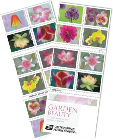 Garden Beauty (كتيبان من 20) طوابع بريدية للأبد، بريد أمريكي من الدرجة الأولى، احتفالات الزفاف، حفلات الزهور السنوية (40 طوابع) 2021 Scott #5558-5567 in Kuwait