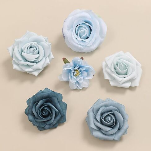 Artificial flower box set silk fake flowers for DIY wedding hand bouquet flower arrangement bouquet centerpiece decorations baby shower party home decorations (Burgundy) in Saudi Arabia