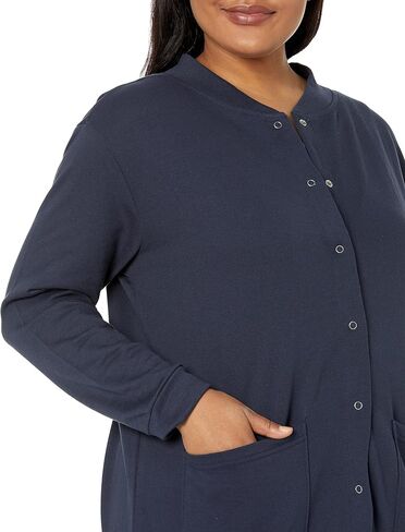 AmeriMark Women Fleece Snap Button Cardigan Sweatshirt Coat – Ladies Soft Lightweight Warm Long Sleeve Jacket with Pockets in Saudi Arabia
