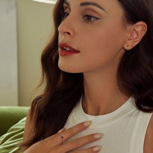 Qings Heart Adjustable Ring 925 Sterling Silver Open Stackable Engagement Rings Pink Love Heart Cubic Zirconia Weave Ring Birthday Gifts for Women Teen Girls in Kuwait